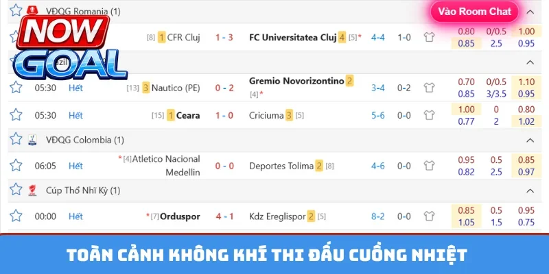 Toàn cảnh không khí thi đấu cuồng nhiệt